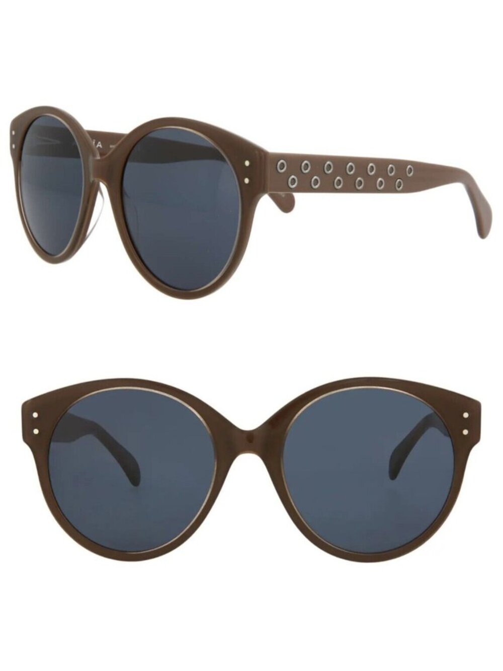 ALAIA Alaïa AA0036S 002 Women's 54mm Round Cat Eye Sunglasses Brown Blue - Italy
